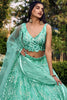 Lovely Turquoise Sequins Net Reception Wear Lehenga Choli