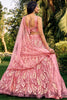 Ravishing Pink Sequins Net Bridesmaid Lehenga Choli With Dupatta