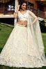 Impressive Off-White Sequins Net Designer Lehenga Choli With Dupatta