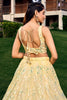 Adorable Yellow Sequins Net Haldi Wear Lehenga Choli With Dupatta