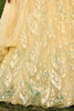 Adorable Yellow Sequins Net Haldi Wear Lehenga Choli With Dupatta