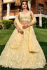 Adorable Yellow Sequins Net Haldi Wear Lehenga Choli With Dupatta