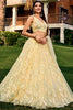 Adorable Yellow Sequins Net Haldi Wear Lehenga Choli With Dupatta