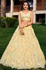 Adorable Yellow Sequins Net Haldi Wear Lehenga Choli With Dupatta