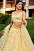 Adorable Yellow Sequins Net Haldi Wear Lehenga Choli With Dupatta