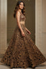 Awesome Brown Sequins Net Sangeet Wear Lehenga Choli With Dupatta