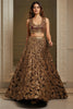 Awesome Brown Sequins Net Sangeet Wear Lehenga Choli With Dupatta