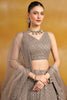 Awesome Grey Sequins Georgette Event Wear Lehenga Choli With Dupatta