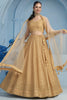 Lovely Beige Thread Embroidered Georgette Event Wear Lehenga Choli