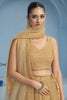 Lovely Beige Thread Embroidered Georgette Event Wear Lehenga Choli