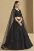 Alluring Black Thread Work Georgette Party Wear Lehenga Choli