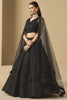 Alluring Black Thread Work Georgette Party Wear Lehenga Choli