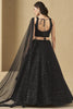 Alluring Black Thread Work Georgette Party Wear Lehenga Choli