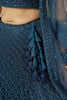 Lovely Teal Blue Thread Work Georgette Engagement Wear Lehenga Choli
