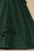 Pretty Bottle Green Sequins Work Georgette Mehendi Wear Lehenga Choli