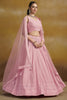 Precious Pink Thread Work Georgette Bridesmaid Lehenga Choli