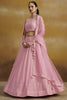 Precious Pink Thread Work Georgette Bridesmaid Lehenga Choli