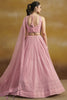 Precious Pink Thread Work Georgette Bridesmaid Lehenga Choli