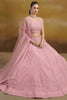 Precious Pink Thread Work Georgette Bridesmaid Lehenga Choli