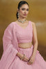 Precious Pink Thread Work Georgette Bridesmaid Lehenga Choli