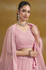 Precious Pink Thread Work Georgette Bridesmaid Lehenga Choli