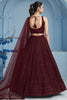 Marvelous Maroon Sequins Georgette Event Wear Lehenga With Blouse