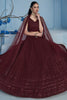 Marvelous Maroon Sequins Georgette Event Wear Lehenga With Blouse