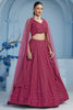 Beautiful Pink Sequins Work Georgette Reception Wear Lehenga Choli