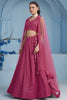 Beautiful Pink Sequins Work Georgette Reception Wear Lehenga Choli