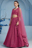 Beautiful Pink Sequins Work Georgette Reception Wear Lehenga Choli