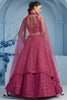 Beautiful Pink Sequins Work Georgette Reception Wear Lehenga Choli