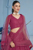 Beautiful Pink Sequins Work Georgette Reception Wear Lehenga Choli