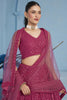 Beautiful Pink Sequins Work Georgette Reception Wear Lehenga Choli
