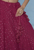 Beautiful Pink Sequins Work Georgette Reception Wear Lehenga Choli