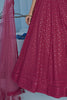 Beautiful Pink Sequins Work Georgette Reception Wear Lehenga Choli