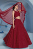 Magnetic Red Thread Work Georgette Reception Wear Lehenga Choli