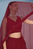 Magnetic Red Thread Work Georgette Reception Wear Lehenga Choli