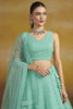 Fabulous Sky-Blue Thread Work Georgette Wedding Wear Lehenga Choli