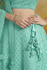 Fabulous Sky-Blue Thread Work Georgette Wedding Wear Lehenga Choli