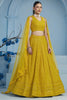 Alluring Yellow Sequins Work Georgette Haldi Wear Lehenga Choli