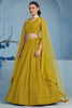 Alluring Yellow Sequins Work Georgette Haldi Wear Lehenga Choli