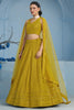Alluring Yellow Sequins Work Georgette Haldi Wear Lehenga Choli