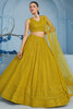 Alluring Yellow Sequins Work Georgette Haldi Wear Lehenga Choli