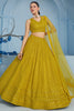 Alluring Yellow Sequins Work Georgette Haldi Wear Lehenga Choli