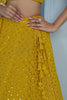 Alluring Yellow Sequins Work Georgette Haldi Wear Lehenga Choli