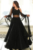 Adorable Black Sequins Georgette Reception Wear Lehenga Choli