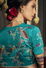 Wonderful Purple Embroidered Silk Wedding Wear Saree With Blouse