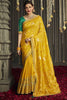 Superb Yellow Zari Weaving Silk Haldi Wear Saree With Blouse