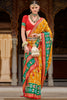 Outstanding Yellow Printed Silk Event Wear Saree With Blouse