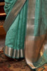 Fabulous Sea Green Handloom Weaving Chiffon Festival Wear Saree